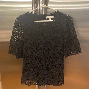 Black cotton lace top